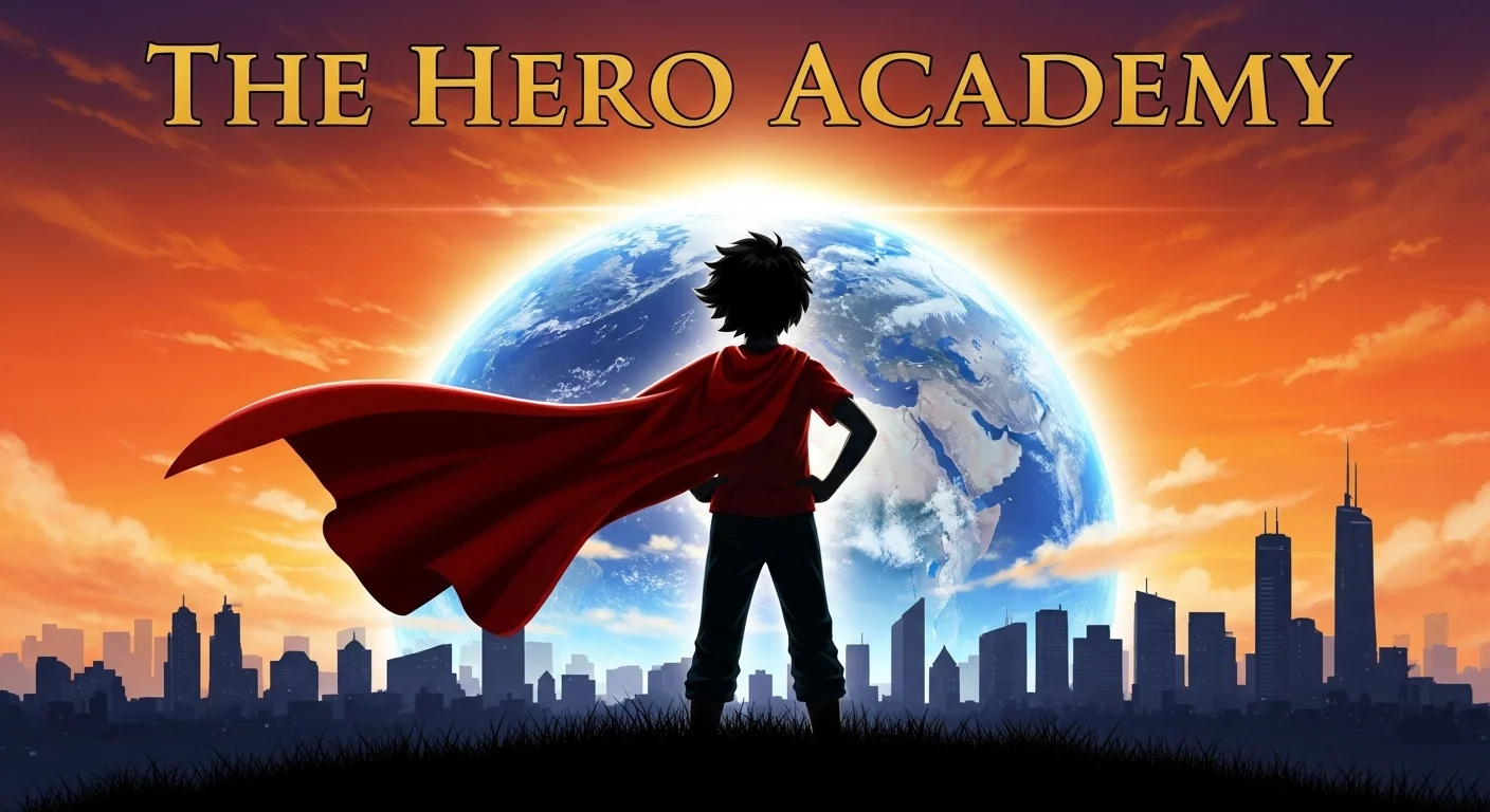 A young hero before the rising world