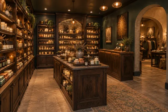 Realistic concept visualization of The Emberglass Apothecary