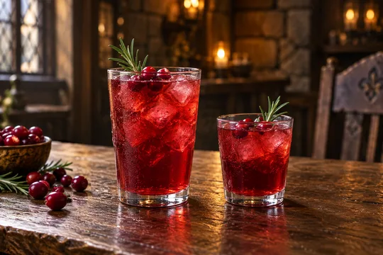Cranberry Juice: regular-size serving on the left and child-size serving on the right