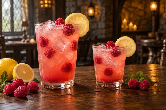 Raspberry Lemonade: regular-size serving on the left and child-size serving on the right
