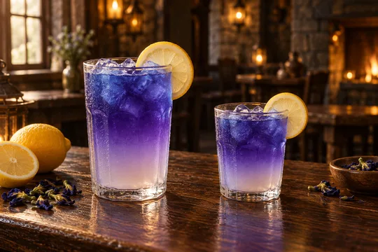 Moonwell Lemonade: regular-size serving on the left and child-size serving on the right