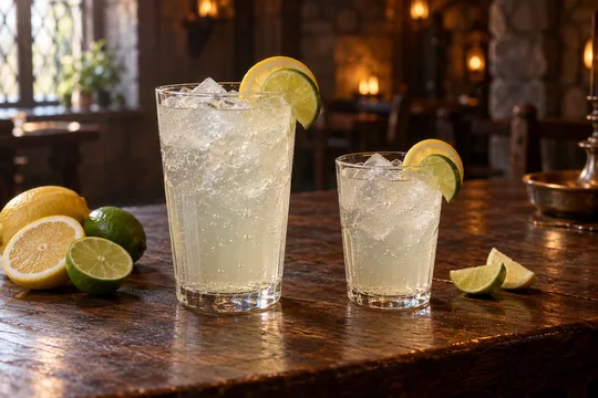 Lemon-Lime Soda: regular-size serving on the left and child-size serving on the right