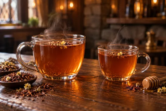 Honeybush Herbal Tea: regular-size serving on the left and child-size serving on the right
