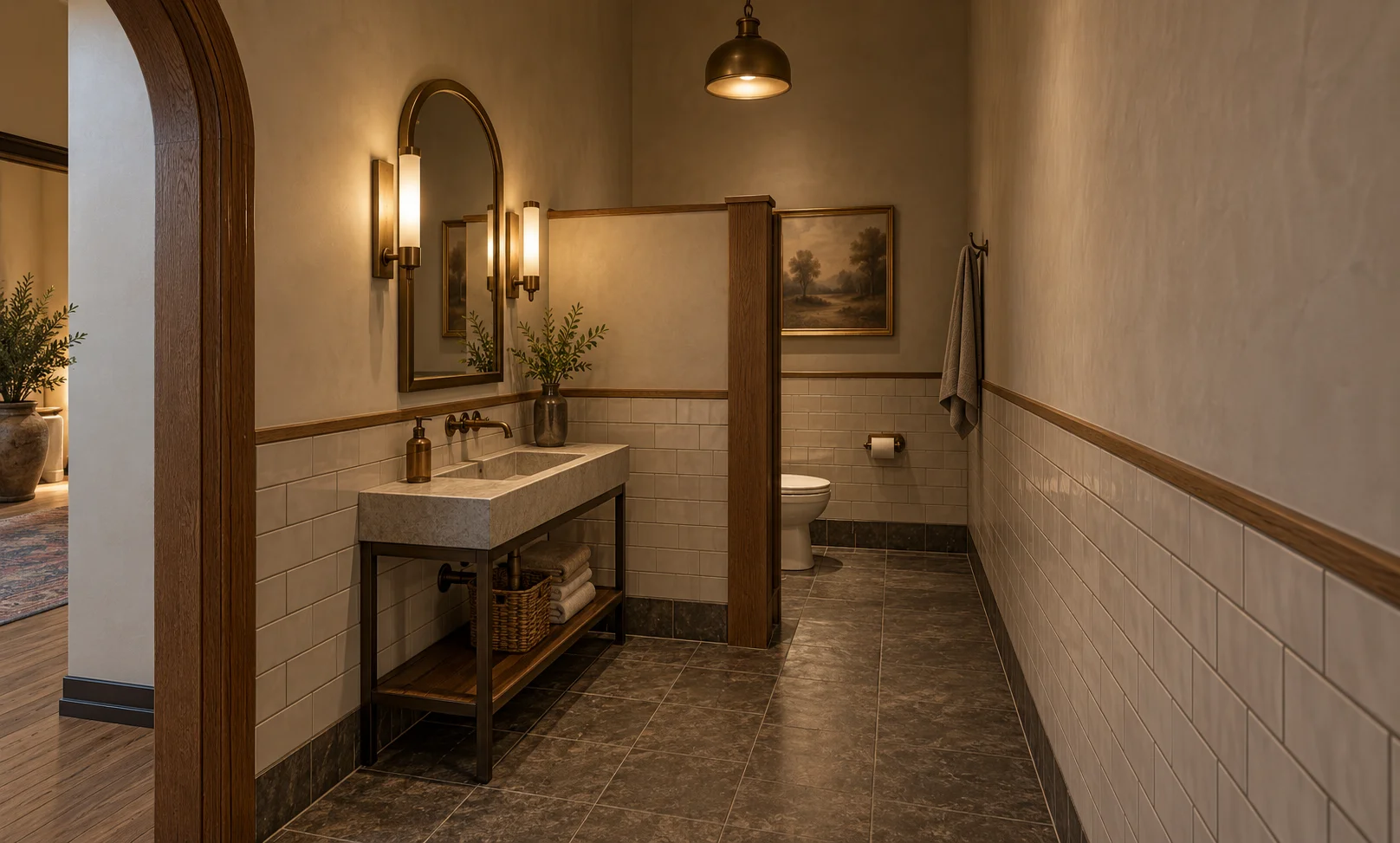 Realistic concept of Staff-Only Bathroom