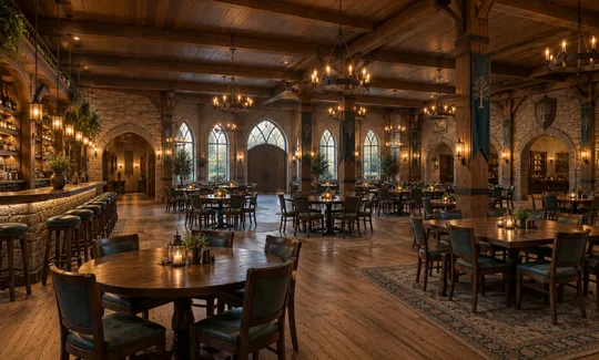 Realistic concept visualization of The Emberhall Tavern