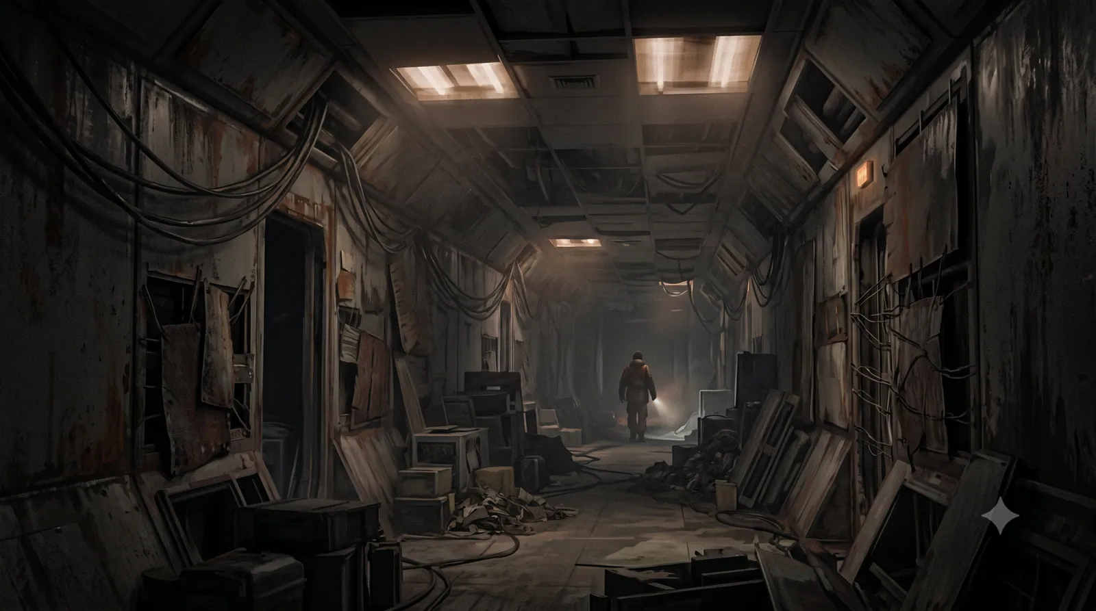 A failing deck corridor